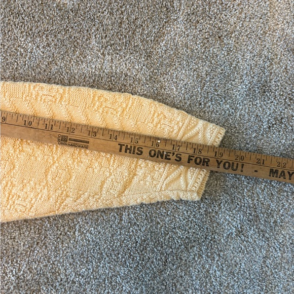 Vintage Absolutely Cotton Yellow Knit Sweater 90s Grandma core Womens XL - Picture 8 of 9